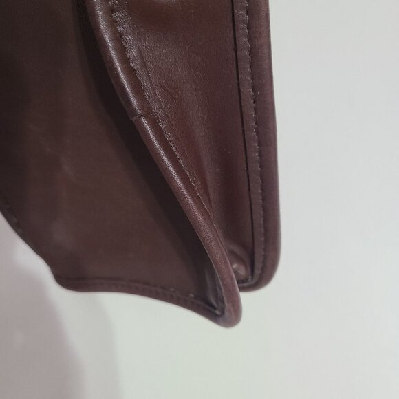 Vintage 90s Coach Chunky Case Cosmetic Bag Pouch Style 7165 Brown Brass - Picture 6 of 6